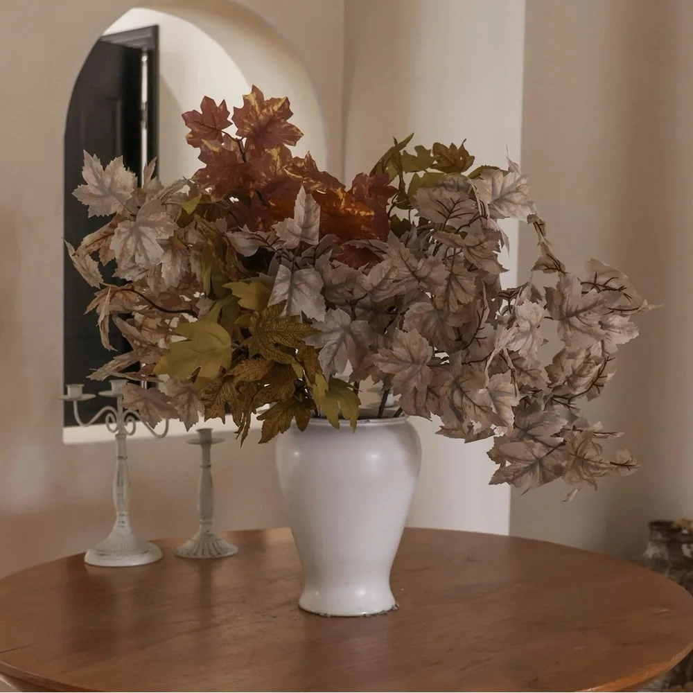 Elegant‎ Autumn Leaf Arrangement in Cream, Gold, and Orange